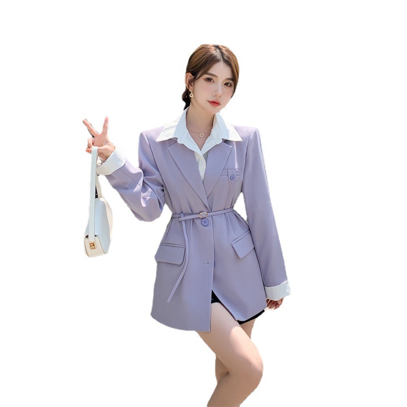 페이크 투피스 여성 블레이저 코트 양복 상의