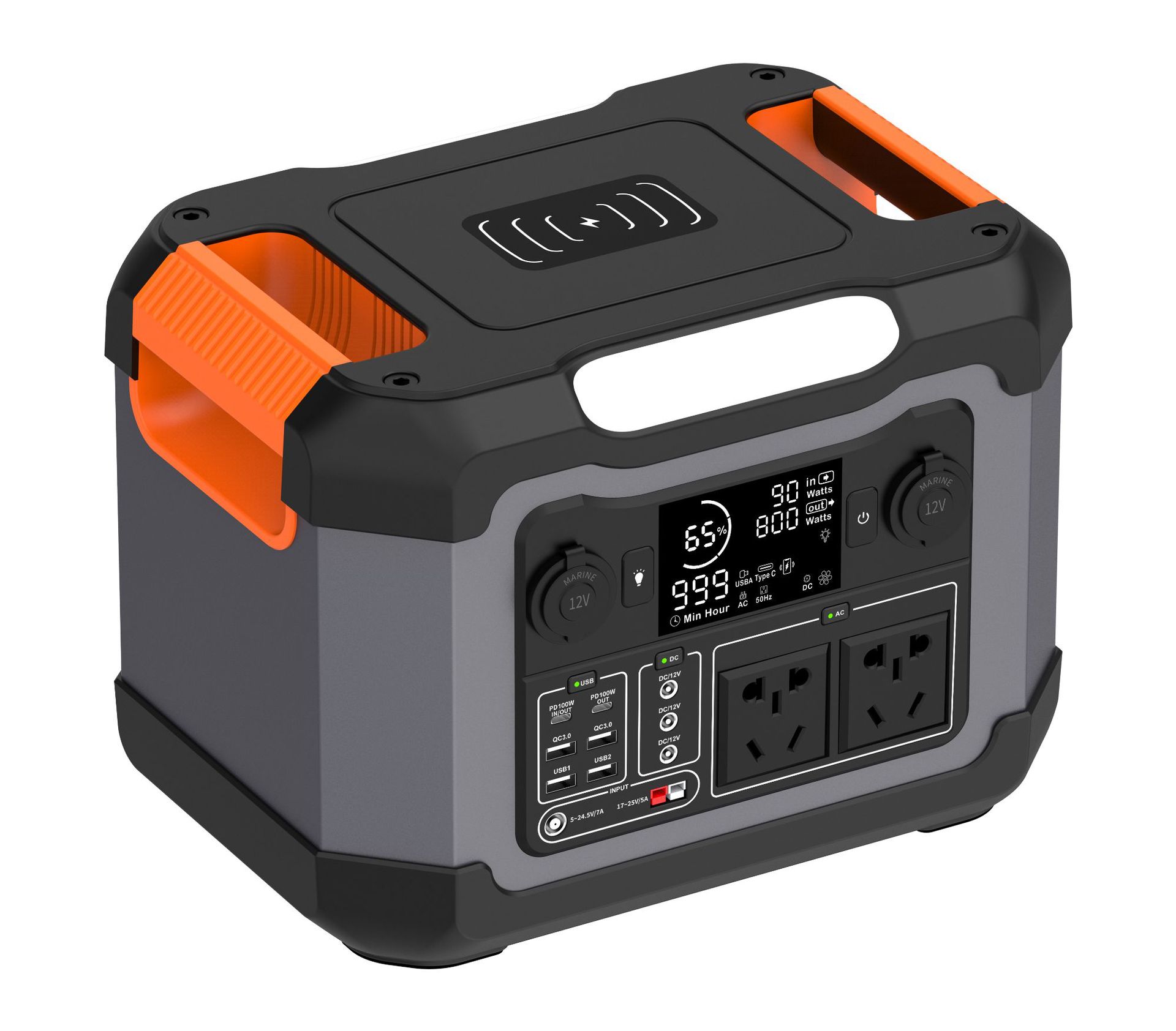220V 리튬 인산철 대용량 휴대용 양방향 인버터 PD100W 실외 전원 공급 장치