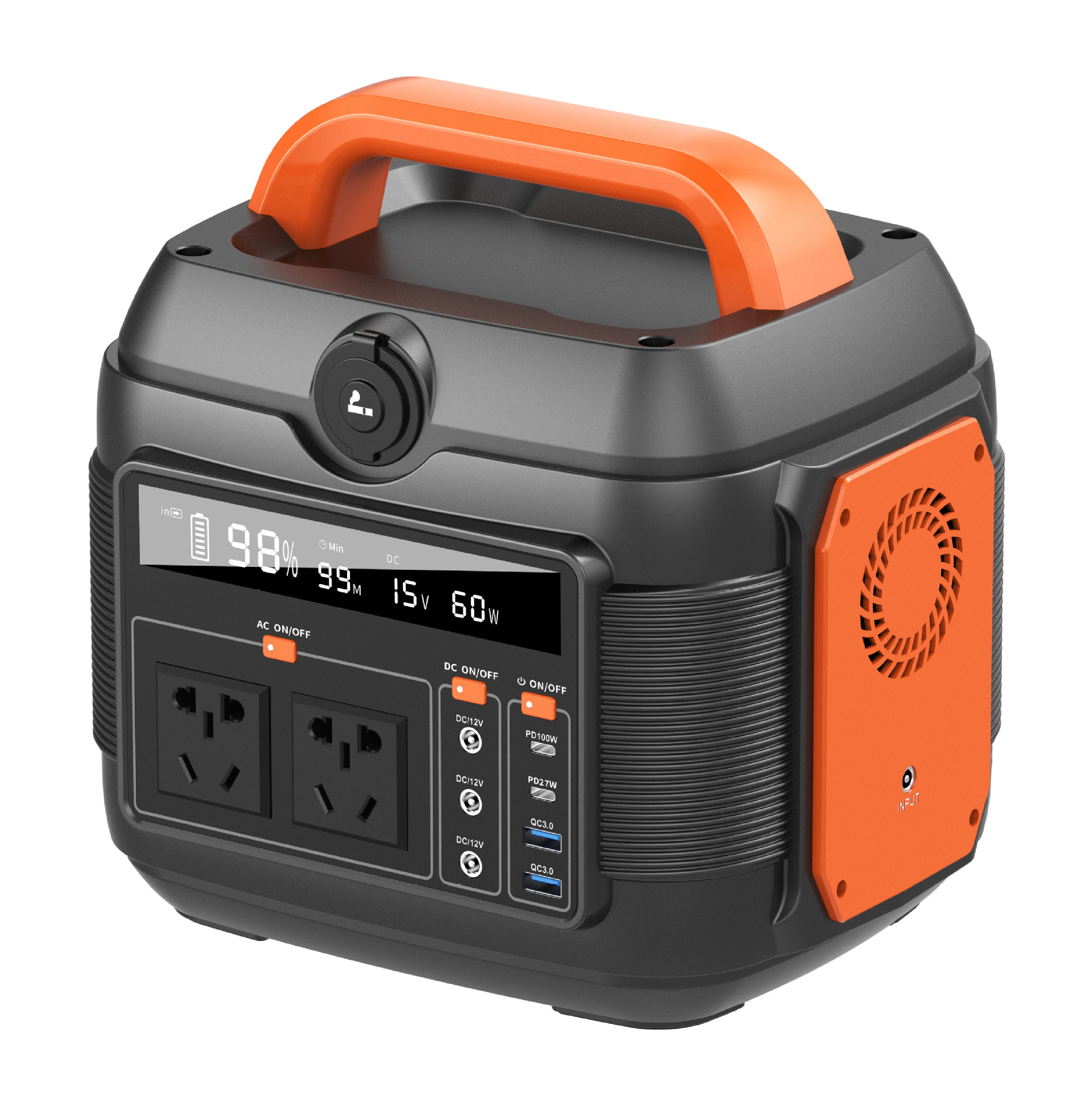 220V 리튬 인산철 대용량 휴대용 양방향 인버터 PD100W 실외 전원 공급 장치